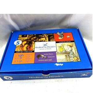 Hooked on Phonics box set NWOT Level 5 BLUE workbook, books, cards